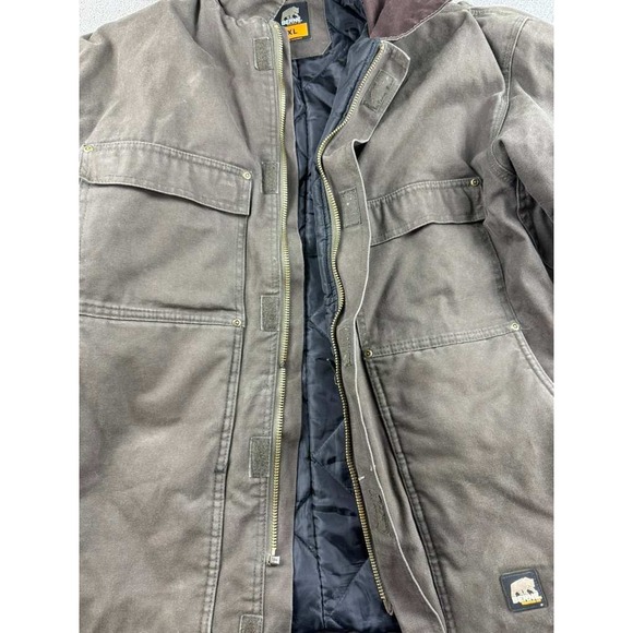 Berne Chore Coat Jacket Men XL Brown Highland Washed Duck Canvas Quilt CH377OD - Picture 8 of 14